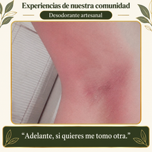 Experiencia compartida por clientes del desodorante artesanal, con presentación botánica.